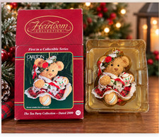 Carlton Cards Heirloom Tea Party Collection Teddy Bear Ornament 2000 1st Series picture