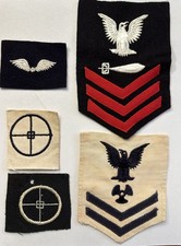 Five WW2 WWII US Navy Ratings PATCHs picture
