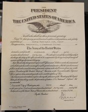 WWII Era U.S. Army Commission Certificate 1941 Lieutenant Colonel - Excellent picture
