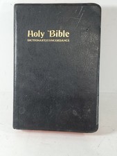 VTG Book 1975 Holy Bible Dictionary Concordance Red Letter King James Collins picture
