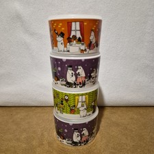 4 Small Moomin Storage Bowls Containers With Vacuum Lids Limited Edition For KFC picture