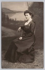Vintage Real Photo Postcard RPPC Young Woman Studio Portrait AZO Divided Back picture