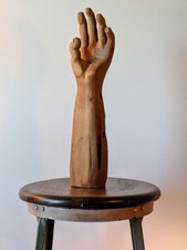 Vintage Hand Carved Wood Arm Hand  Sculpture Jewelry Display Folk Art 17