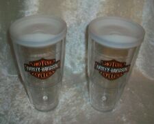 New Harley Davidson Motorcycle Bar Shield Patch Clear Tervis Travel Tumbler Pair picture