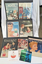 CIGARETTE TOBACCO ADVERTISING 7x Rare 1950's-60's Adverts & 2x Vinyl 45's - AF picture