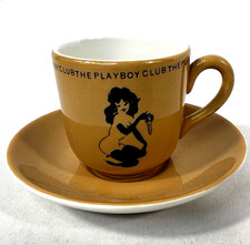 Rare Vtg 1960s The Playboy Club Espresso Cup & Saucer 2 pc Set Mayer China USA picture