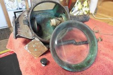 Antique Railroad Lamp Gas electric Project lamp Cast iron copper no broken glass picture