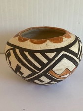 Antique Acoma Pueblo Pottery Bowl Seed Pot Early 20th 3