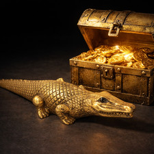 Ancient Egyptian Gold Sobek Statue Crocodile God of the Nile Antique Art Bc picture