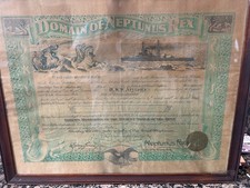 1921 USS Arizona Shellback Certificate – Domain of Neptunus Rex – Rare Pre‑Pearl picture