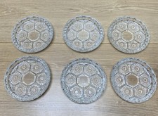 Vintage Italian Crystal Cigarette Ashtrays Set of 6 Starburst Bar Decor Italy picture