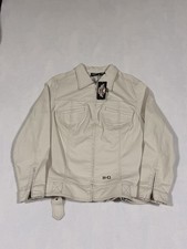 Harley Davidson Women's Vintage Cream Colored Denim Jacket Size Xl NWT picture