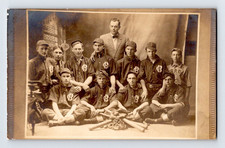 RPPC 1909. BURR OAK, MICHIGAN, BASEBALL TEAM.  POSTCARD picture