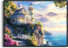 Thomas Kinkade Inspired Landscape Wall Art Classic American Countrystyle Framed picture