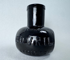 Antique 16 oz. Black Glass Bovril Product Window Display Bottle / UK Advertising picture