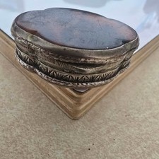 Antique Silver and Tortoiseshell Trinket Box, Scalloped Edges picture