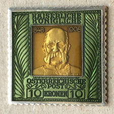 MC Enamel 1848-1908 Osterreichische Post 10 Kronen Sterling Silver Stamp Bar  picture