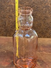 Brookfield Baby Top Bottle Pink Glass Vintage 9.75 Inches Tall Made In USA picture