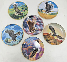 Lot 6 Franklin Mint Ronald Van Ruyckevelt Bald Eagle 8 in Collector Plates Box picture
