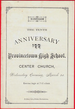 PROVINCETOWN, MA ~ RARE 1877 HIGH SCHOOL GRADUATION PROGRAM ~ 10th Anniversary picture