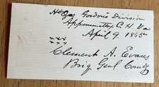 Confederate General Clement A. Evans Autograph (Signed at Lee's Surrender) picture