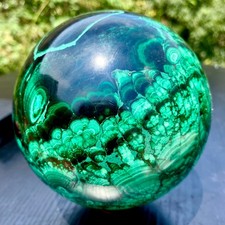 5.8LB Natural Malachite Quartz Sphere Energy Crystal Ball Reiki Gift Decor Gem picture