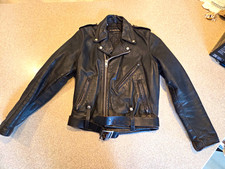 Vintage 70s AMF Harley Davidson Leather Motorcycle Jacket Belted Serval picture
