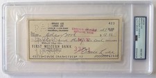 c. 1967 BRUCE LEE Signed Check for $12.32 PSA/DNA Certified NM-MT 8;C217 picture