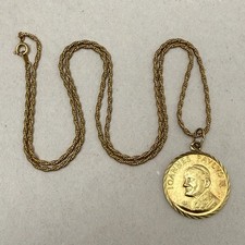 Vintage Pope John Paul II Vatican Roma St Peter Catholic Pendant Medal 24