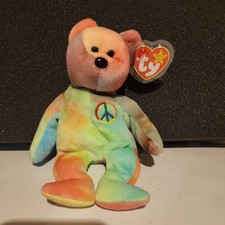 Peace Bear Ty Beanie Baby: 1996 -12 Tag Errors Peace Rare (most ever recorded) picture