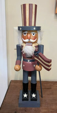 Uncle Sam Christmas Wood Nutcracker Patriotic USA Flag 15