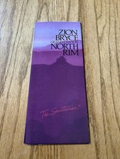 Vintage 1990 Zion Bryce Grand Canyon North Rim Travel Brochure Map Utah Color picture
