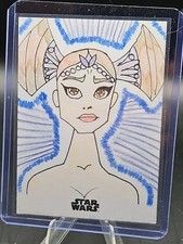 Topps Star Wars 2025 Chrome Padme Amidala Clone Wars Sketch 1/1 Khushi Mahajan picture