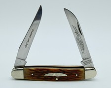 RARE 1980s Parker Cut Co. Japan FACTORY SAMPLE Bone Hawkbaker Muskrat picture