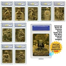 STAR WARS Set of 9 Licensed 23K Gold Cards Graded Gem-Mint 10 DARTH VADER SERIES picture