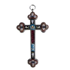 Antique Italian Micro Mosaic Cross Roma Anno Santo 1900 Holy Year Grand Tour  picture