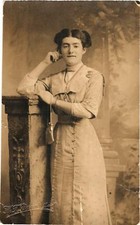 Edwardian Woman Fashion Portrait RPPC Real Photo Postcard c1914 Unposted picture