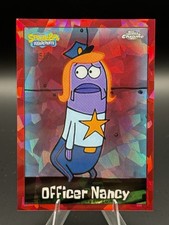 2025 Topps Chrome SpongeBob #158 Officer Nancy Sapphire Red 5/5 BOOKEND picture