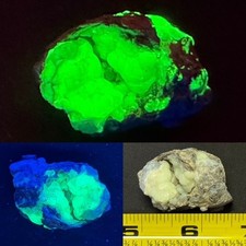 BRILLIANT LW/SW FLUORESCENT GREEN HYALITE OPAL NODULE, MEXICO picture