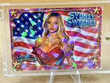 Sydney Sweeney Patriotic Bombshells CRACKED ICE Custom Novelty Trading Card picture