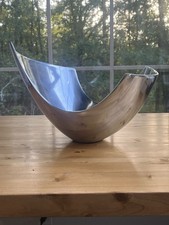 Vtg 1987 Michael Lax Metaal Grainware Sculptural Aluminum Bowl Modernist MCM 80s picture