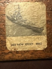 Vintage USS New Jersey BB-62 Battleship Authentic Teak Deck Wood Plaque Relic  picture