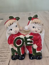 Rare Vintage HFCo Japan Christmas Pajamas Kids NOEL Planter Norcrest Lefton READ picture