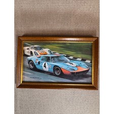 Vintage Michael Turner Art Print 1968 BOAC 500 Gulf Ford GT40 Jacky Ickx Framed picture