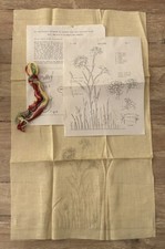 Vintage Linen Guest Towel Needlepoint Kit 1930’s Cornflower picture
