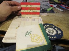1951 Seattle Washington Olympic Hotel Flower Shop Napkin Coaster Room Receipt picture