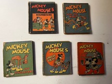 DISNEY MICKEY MOUSE Vintage Wee Books BLB Lot of 5 Tanglefoot Misfortune 1934 picture