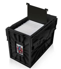BCW Short Comic Bin Stackable w/ Locking Lid (Black Plastic) - picture