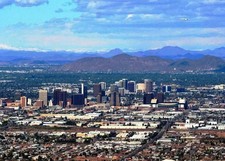 PHOENIX ARIZONA SKYLINE Scenic City Buildings Mountains Poster Photo 11x14 picture