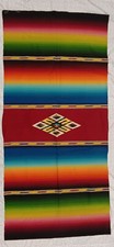 Antique Mexican Serape, Fine Weave, 37' x 80